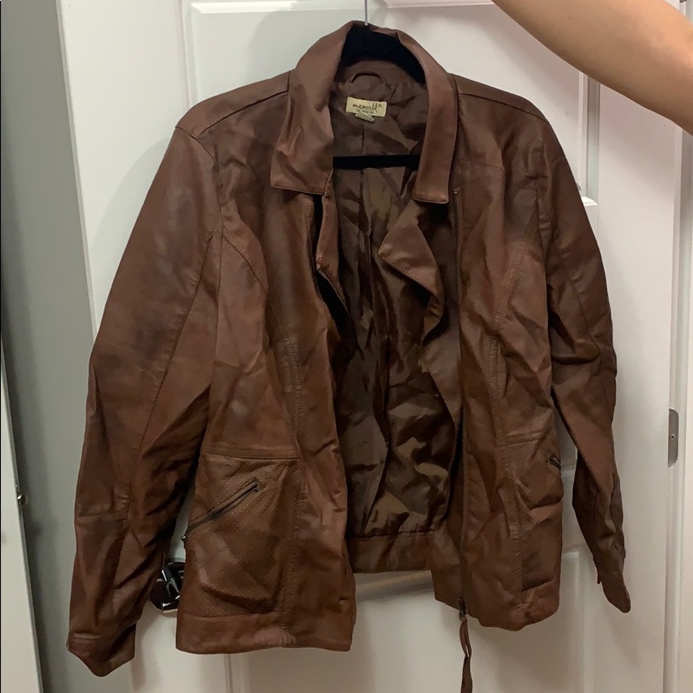 Fake Brown Leather Jacket